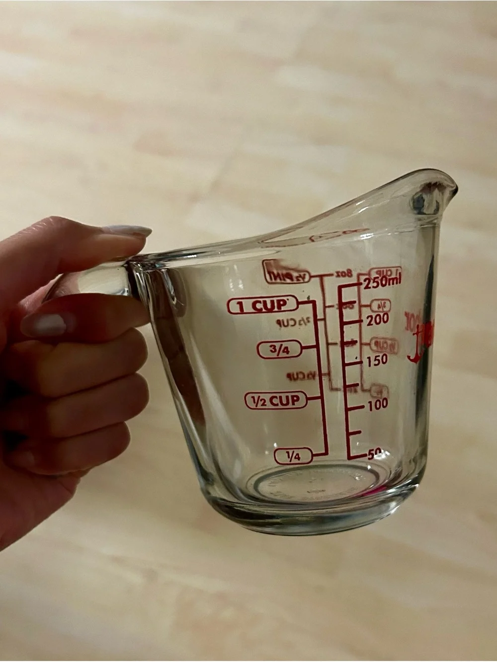 Brand New Anchor Hocking Glass Measuring Cup, 1-Cup